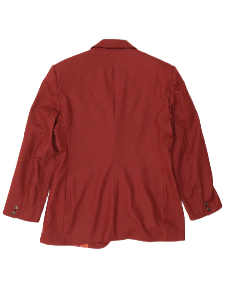 Benetton Veste blazer courte à 2 boutons pour femme IT 44 laine bordeaux moyen