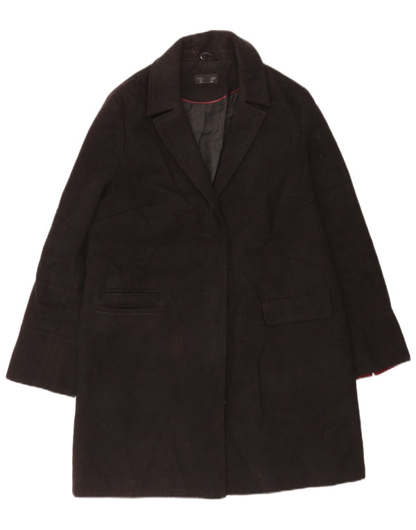 Topshop Manteau surdimensionné pour femme UK 10 Petit Noir Polyester