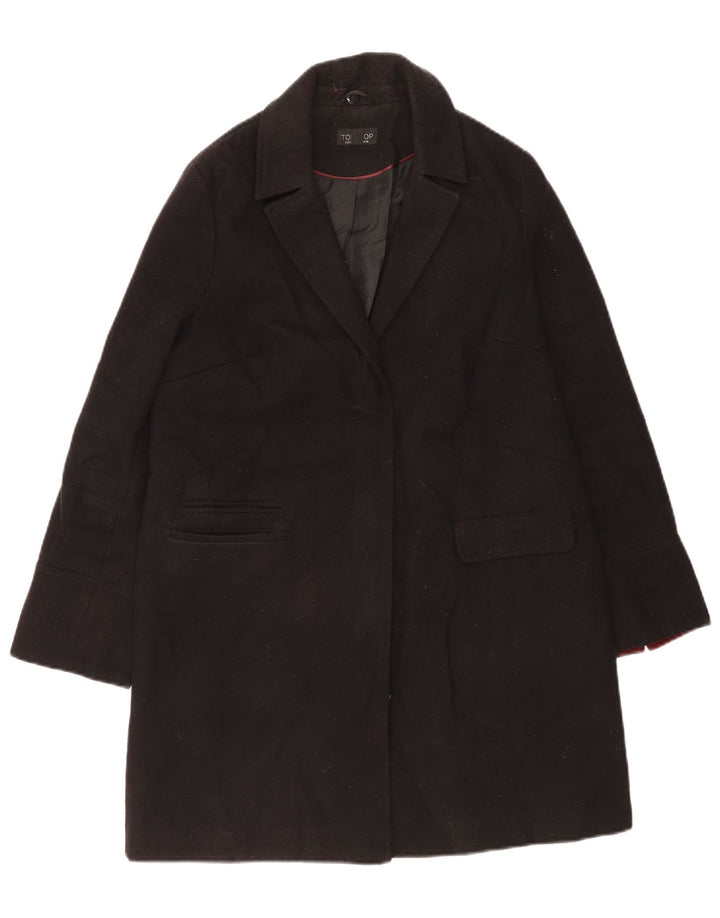 Topshop Manteau surdimensionné pour femme UK 10 Petit Noir Polyester