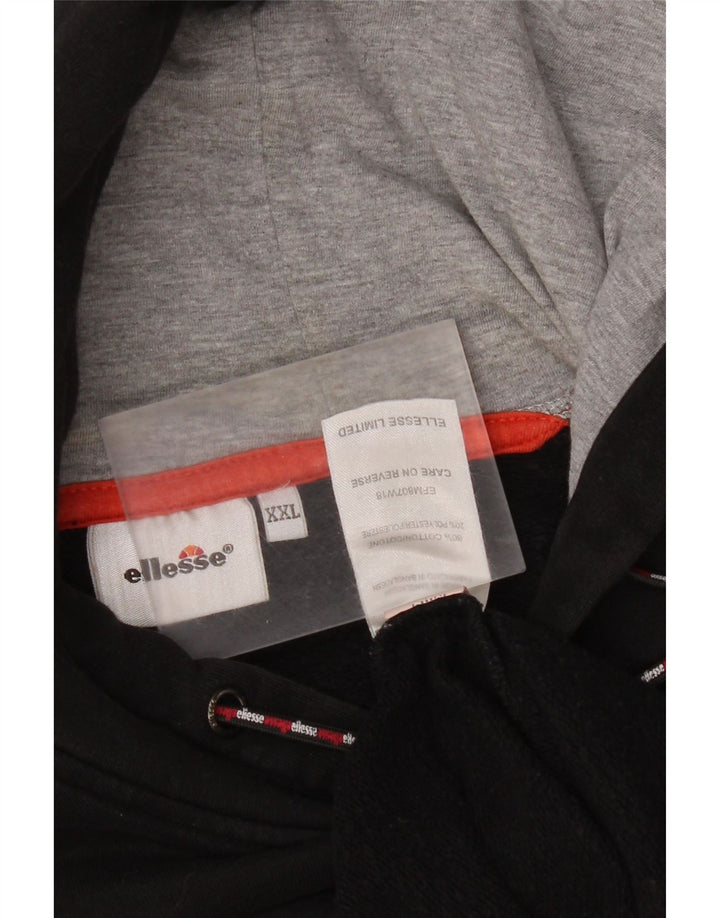 Ellesse Pull à capuche graphique pour homme 2XL Noir Coton