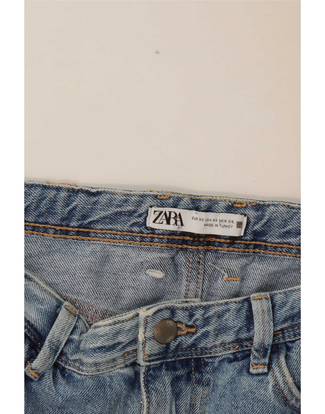 Zara Femme Jupe Maxi En Jean Déchiré XS W24 Bleu