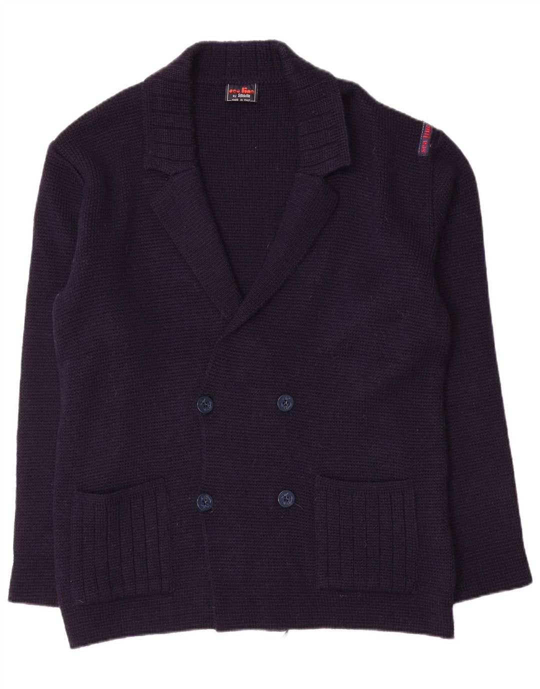 Settebello Pull Cardigan Homme Bleu Marine Moyen Laine