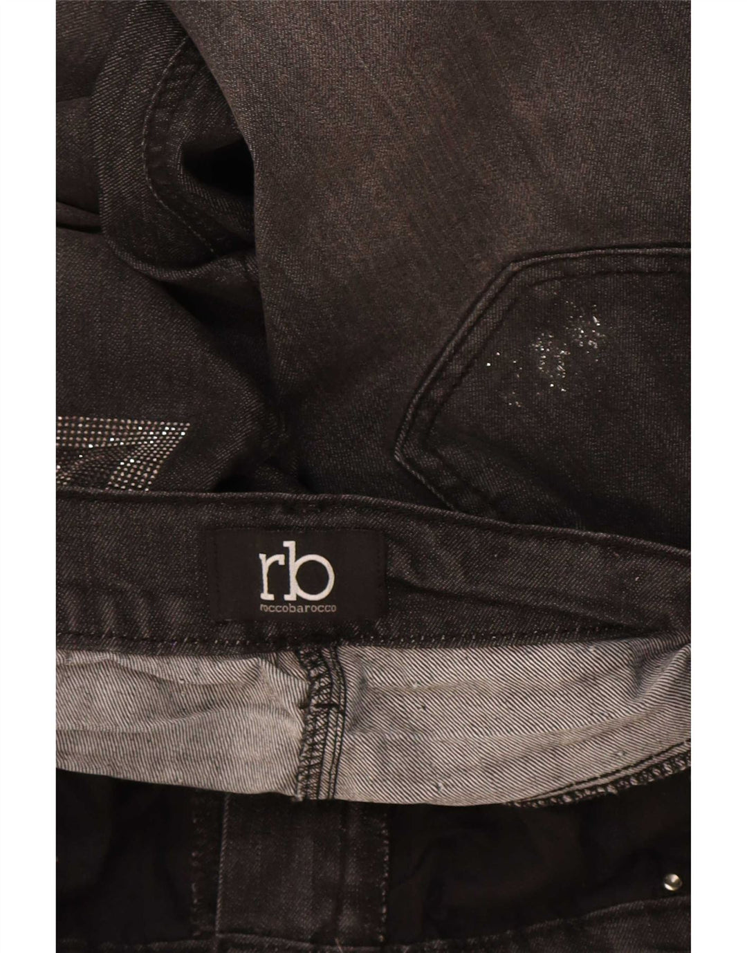 Roccobarocco Jean droit femme W32 L28 coton noir