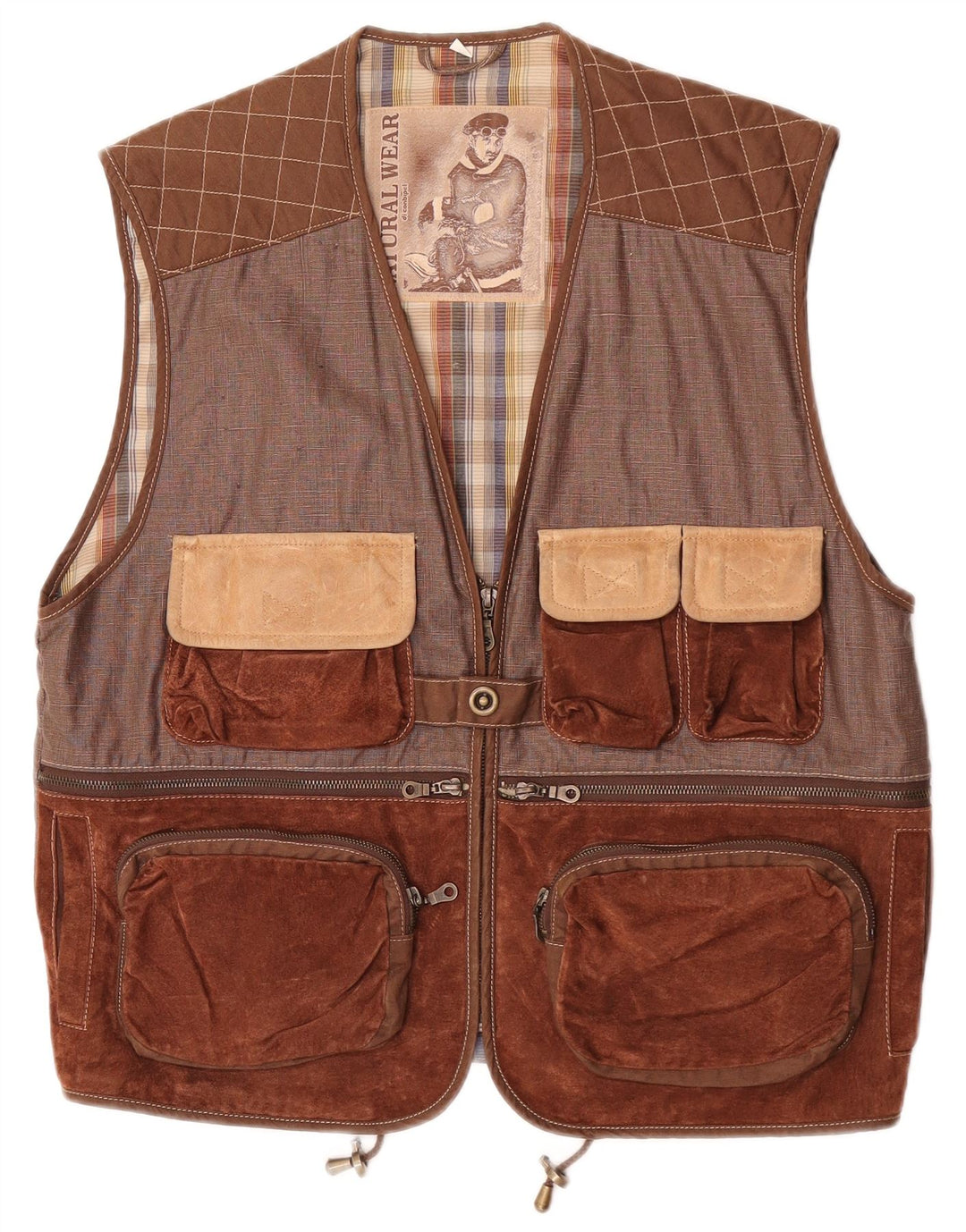 Conbipel Veste Utilitaire Natural Wear Homme IT 48 Marron Moyen Colourblock