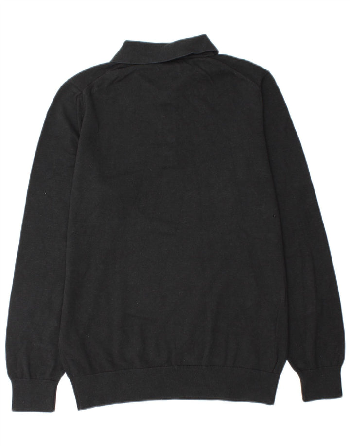 Massimo Dutti Pull Col Polo Homme Noir Moyen Coton