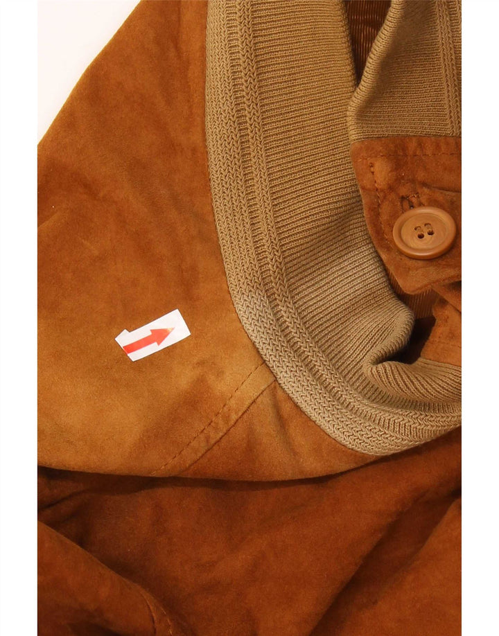 Project Classico Veste Bomber en Daim pour Homme UK 42 XL Cuir Marron
