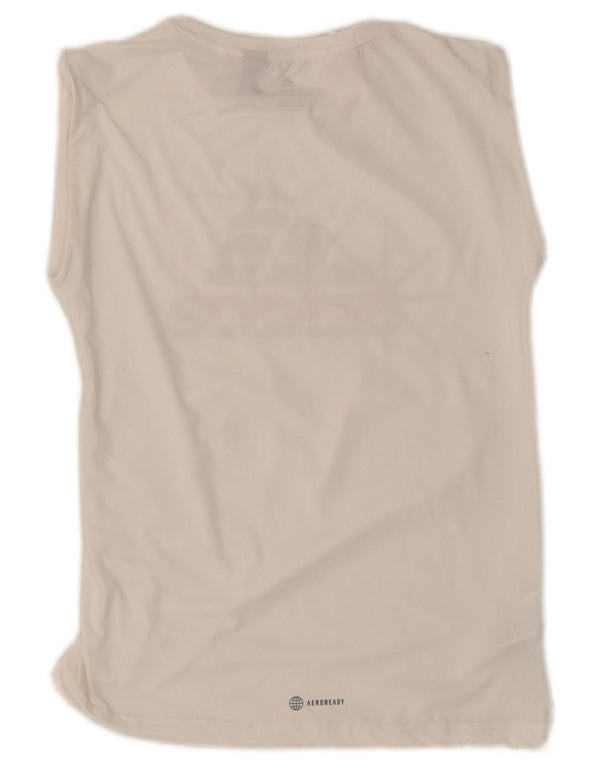 Adidas Débardeur Graphique Fille 13-14 Ans Blanc Cassé Polyester