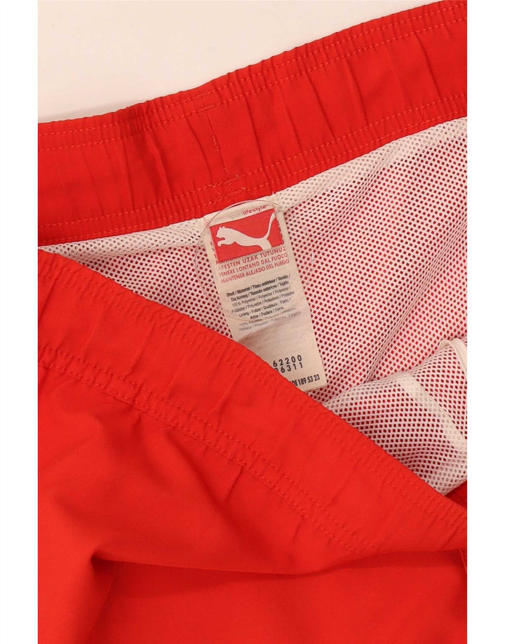 Puma Short de Bain Graphique Homme Large Orange Colorblock Polyester