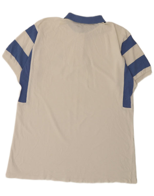 Lacoste Polo Homme Taille 7 2XL Blanc Colourblock Coton