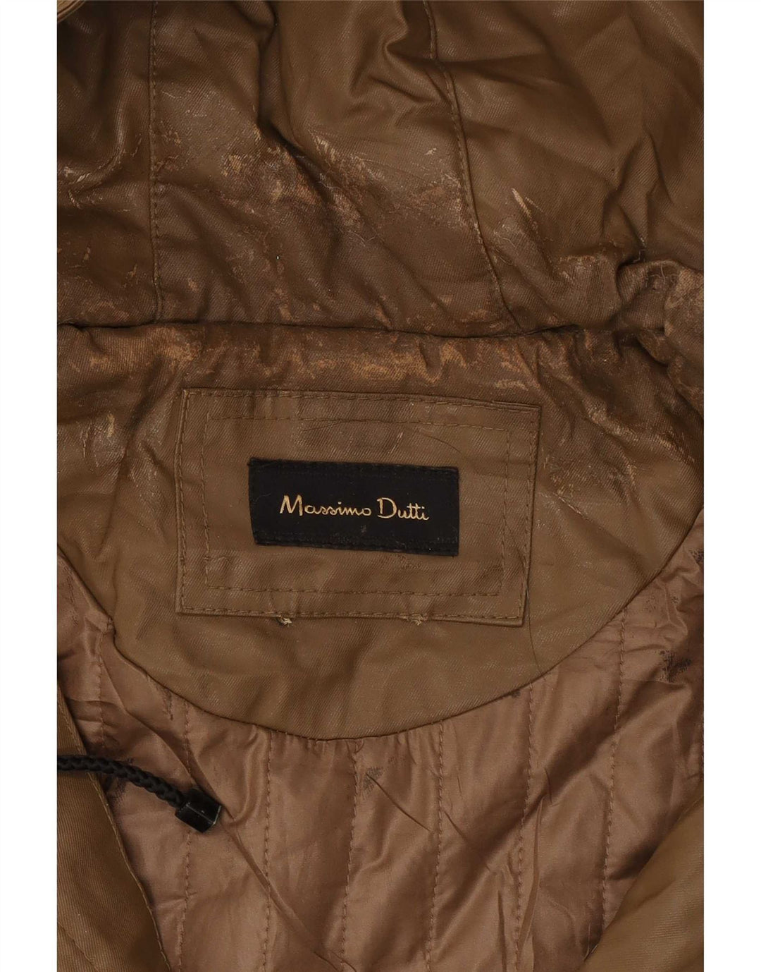 Massimo Dutti Parka à capuche pour femme UK 12 en coton beige moyen