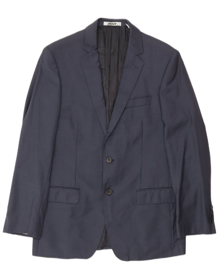 Dkny Veste blazer à 2 boutons pour homme UK 38 en laine bleu marine moyen