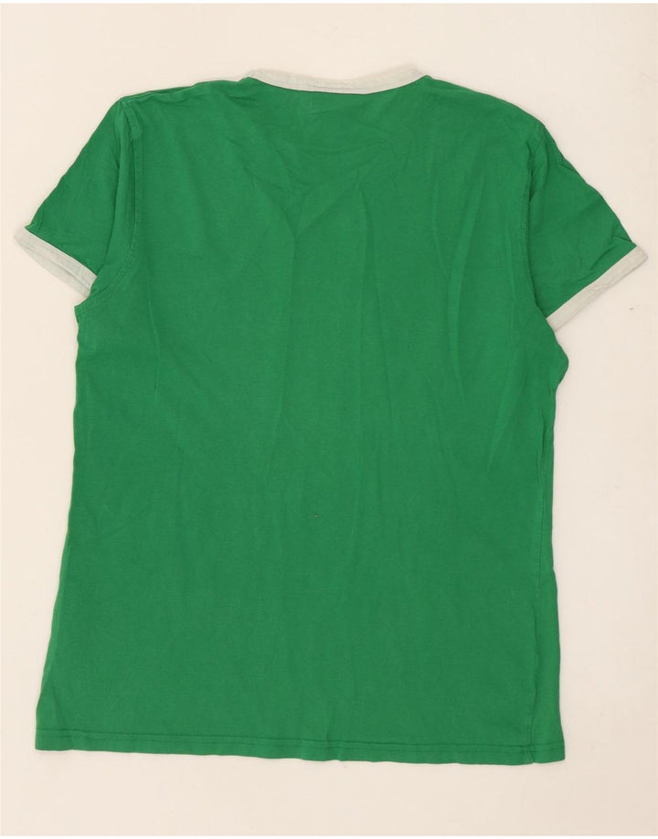 Schott T-Shirt Graphique Homme Vert Moyen Coton