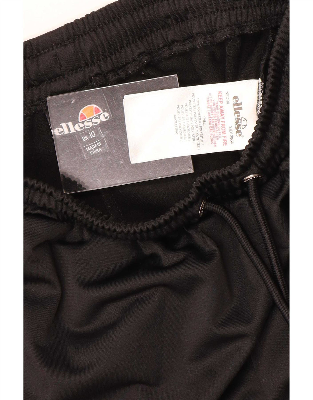 Ellesse Short de sport pour femme UK 10 Small Noir Polyester