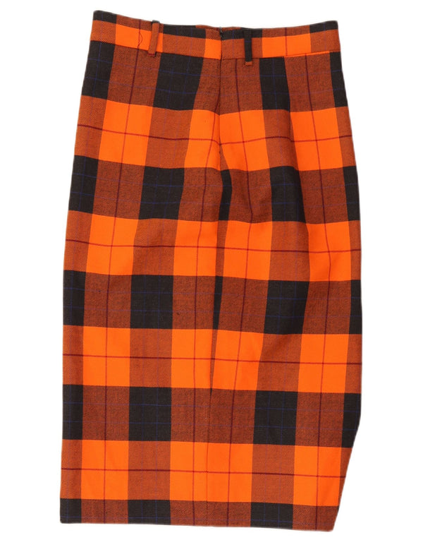 jupe droite femme vintage W30 Plaid orange moyen