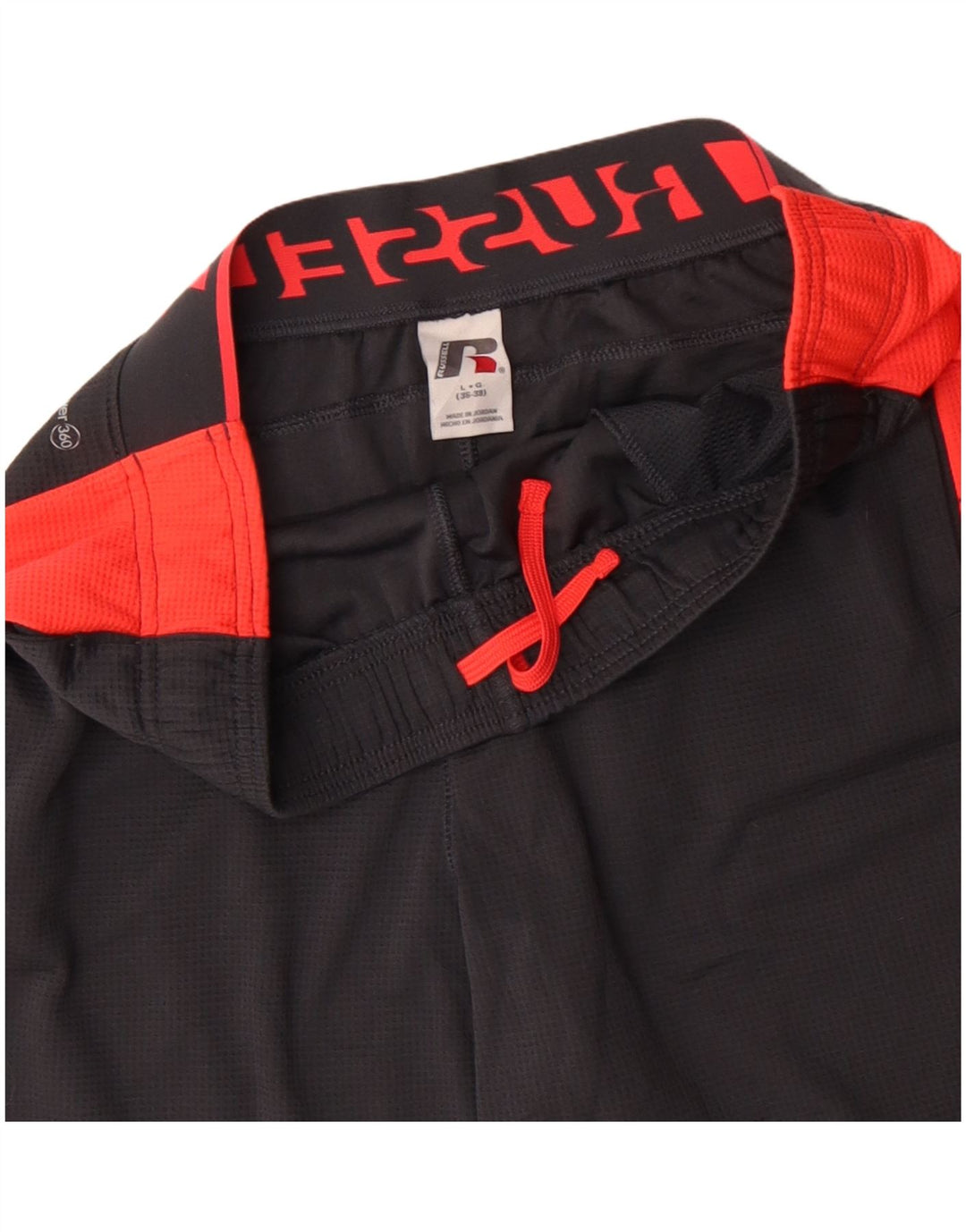 RUSSELL ATHLETIC Short de sport graphique pour hommes, grand color block gris