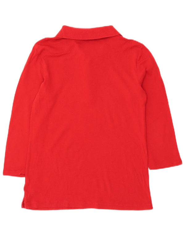 Ralph Lauren Polo à manches 3/4 pour femme UK 12 en coton rouge moyen