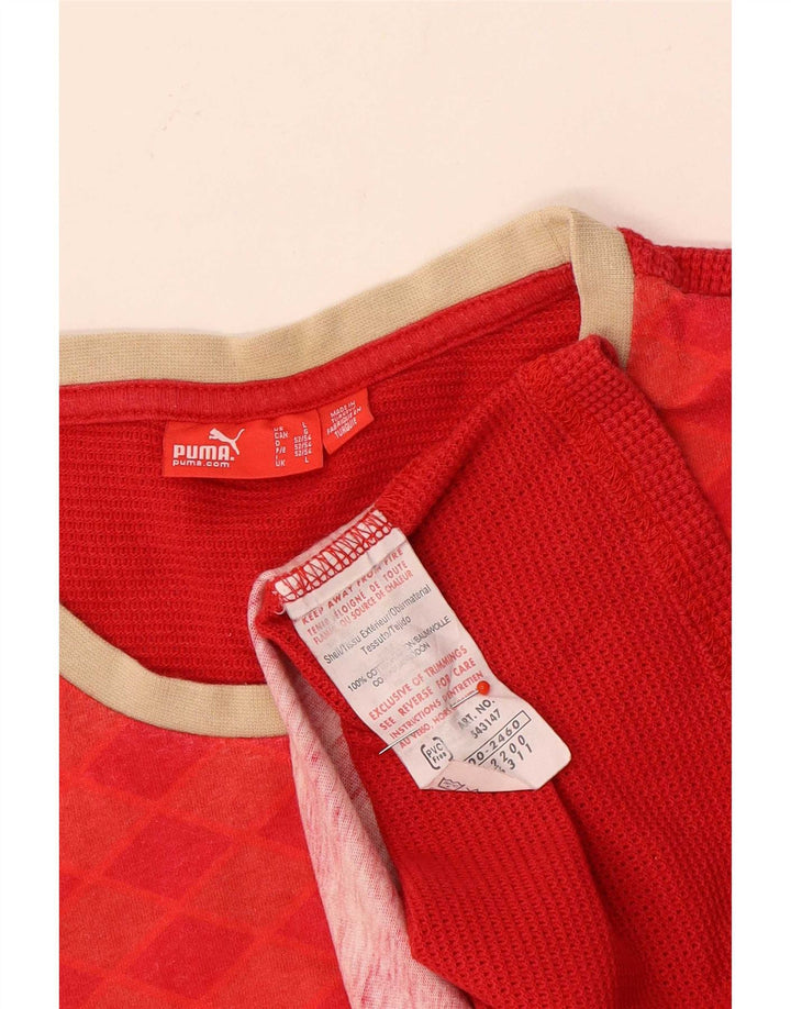 Puma Débardeur Graphic Homme Rouge Large Coton Géométrique