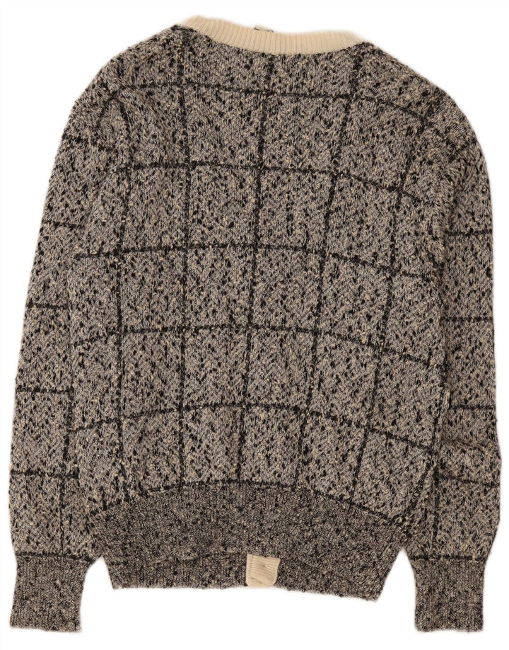 Valentino Cardigan Pull Petit Gris Carreaux Coton Homme