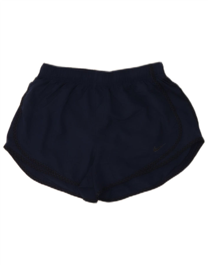Nike Short de sport Dri Fit pour femme UK 12 Bleu marine moyen Polyester