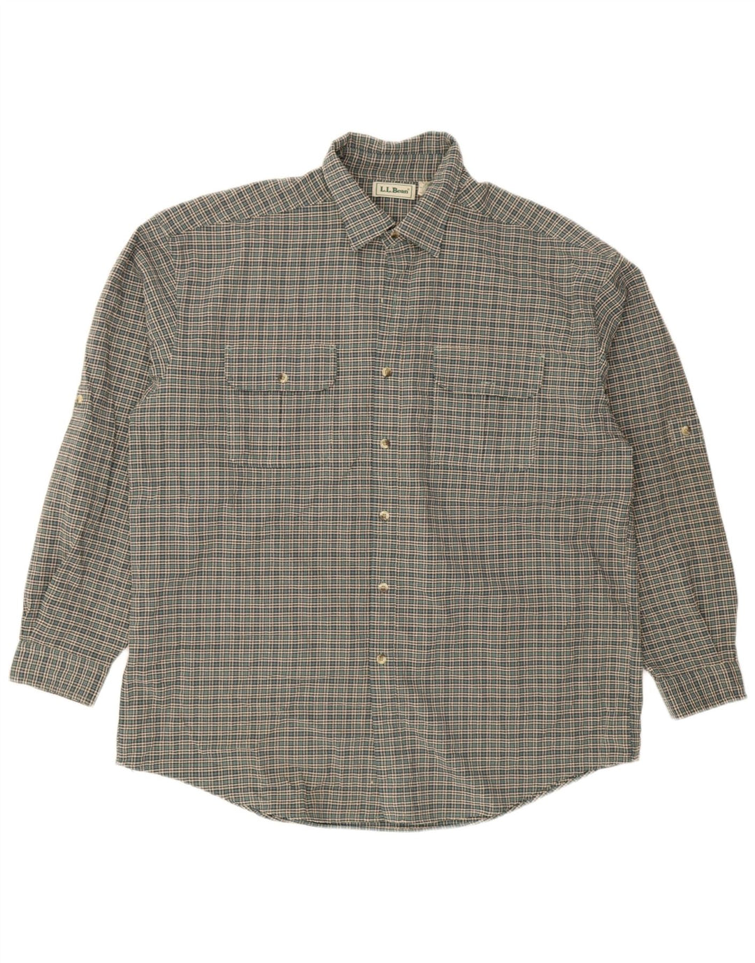 L.L.Bean Chemise en flanelle pour homme XL à carreaux verts en polyester