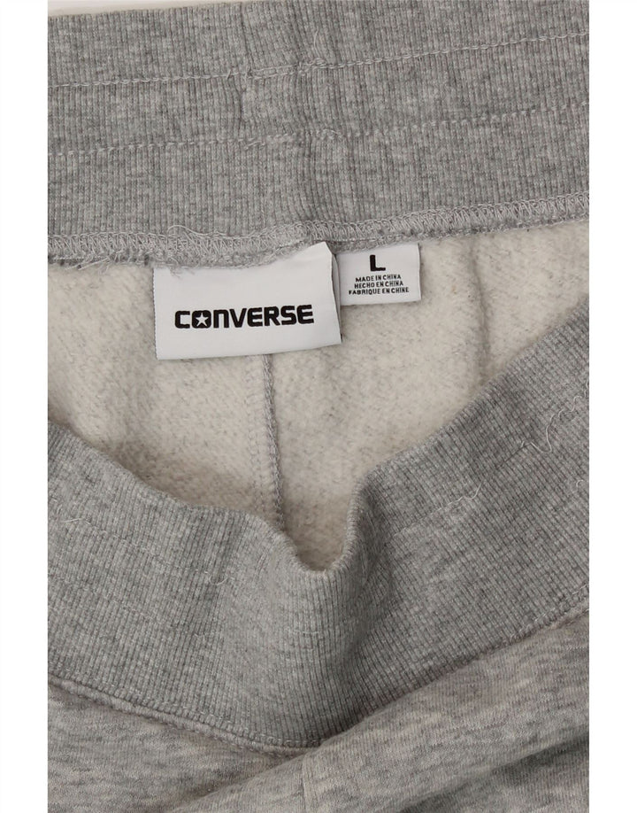 Converse Pantalon de survêtement pour homme en coton gris Taille L