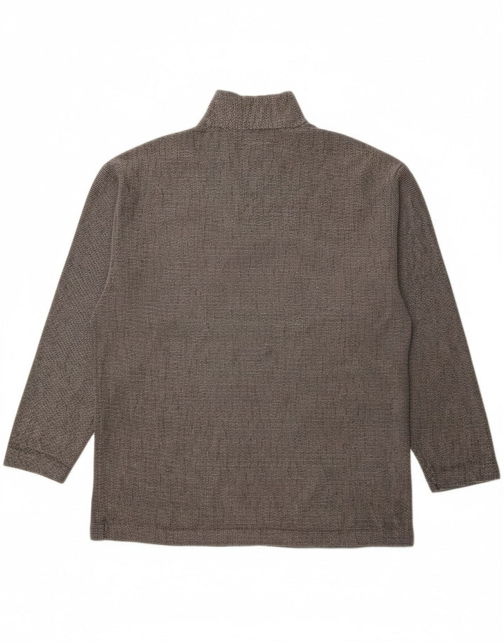 DIADORA Mens Zip Neck Top Long Sleeve Large Grey Pinstripe Vintage Diadora and Second-Hand Diadora from Messina Hembry 