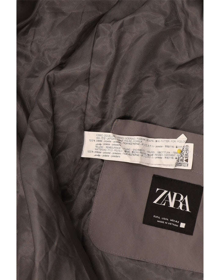 Zara Gilet Homme UK 40 Large Gris Polyester