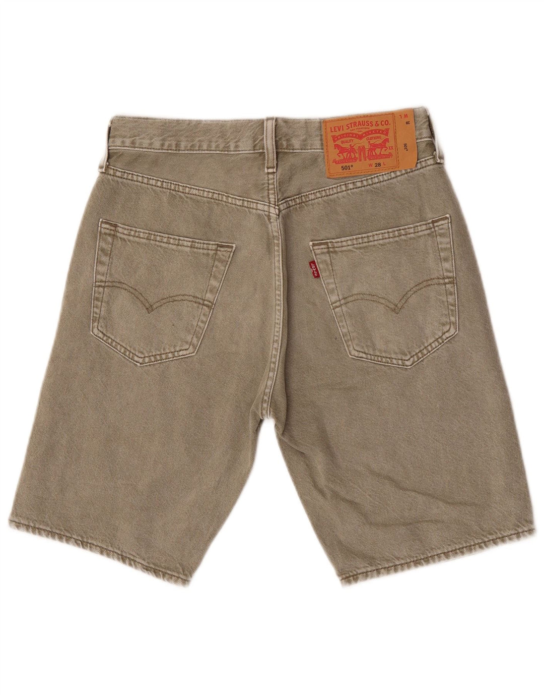 Levi's Short en Jean 501 Homme W28 Petit Kaki Coton