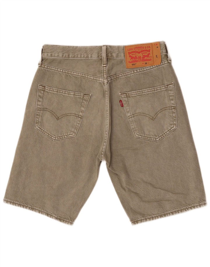 Levi's Short en Jean 501 Homme W28 Petit Kaki Coton