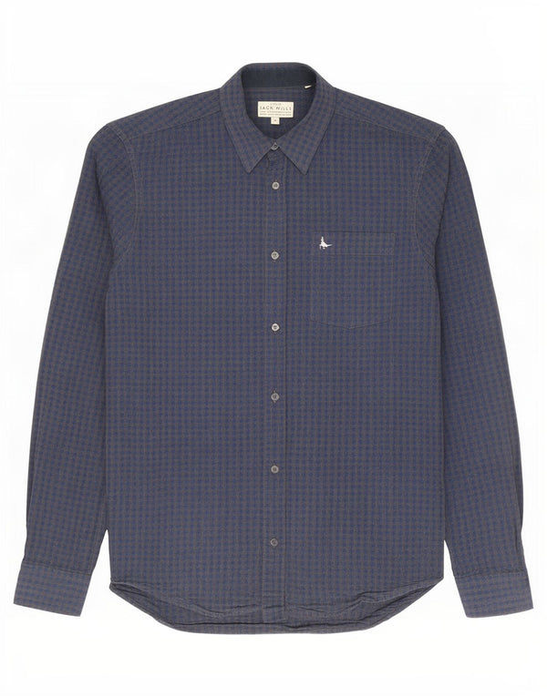Jack Wills Chemise Slim Fit Homme Bleu Marine Moyen en Coton Vichy