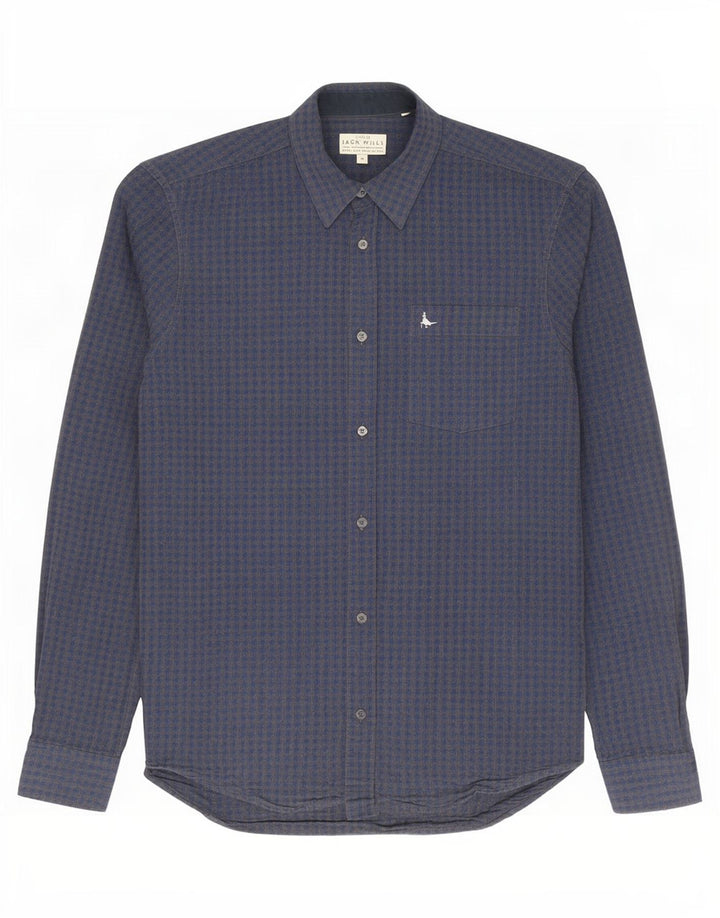 Jack Wills Chemise Slim Fit Homme Bleu Marine Moyen en Coton Vichy