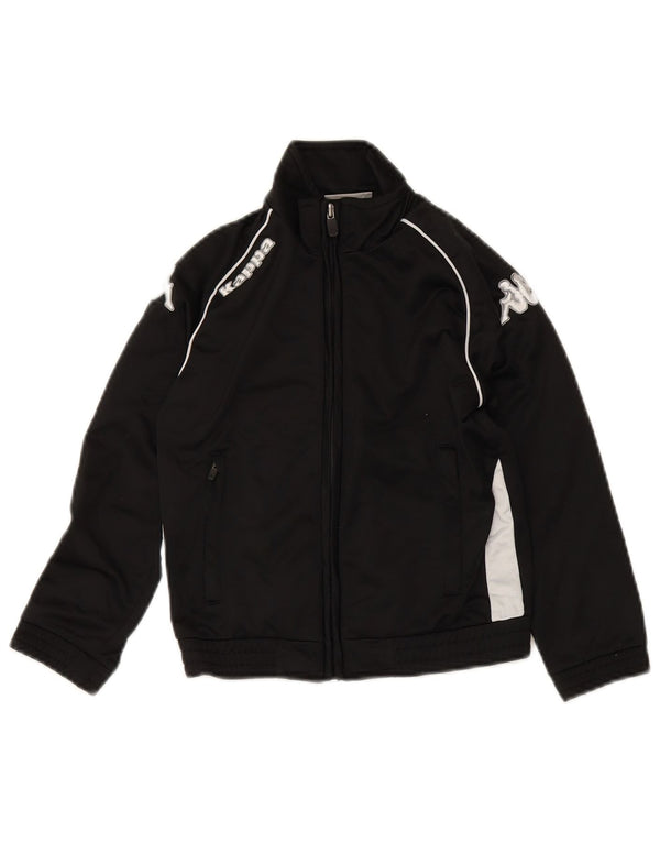 Kappa Veste de survêtement graphique pour garçon 5-6 ans Noir Colourblock