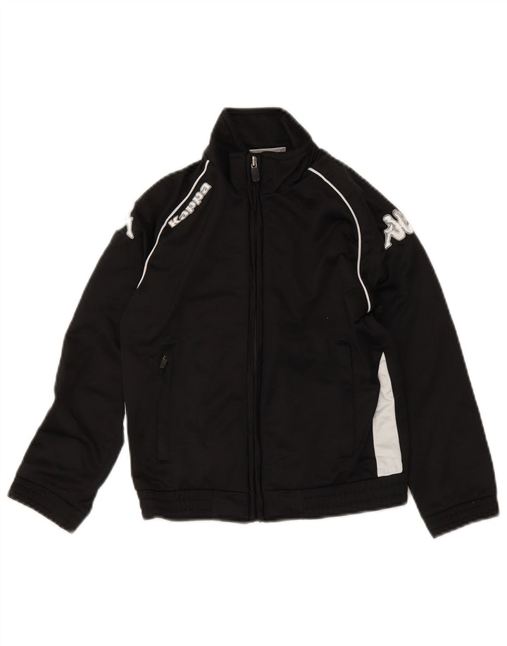 Kappa Veste de survêtement graphique pour garçon 5-6 ans Noir Colourblock