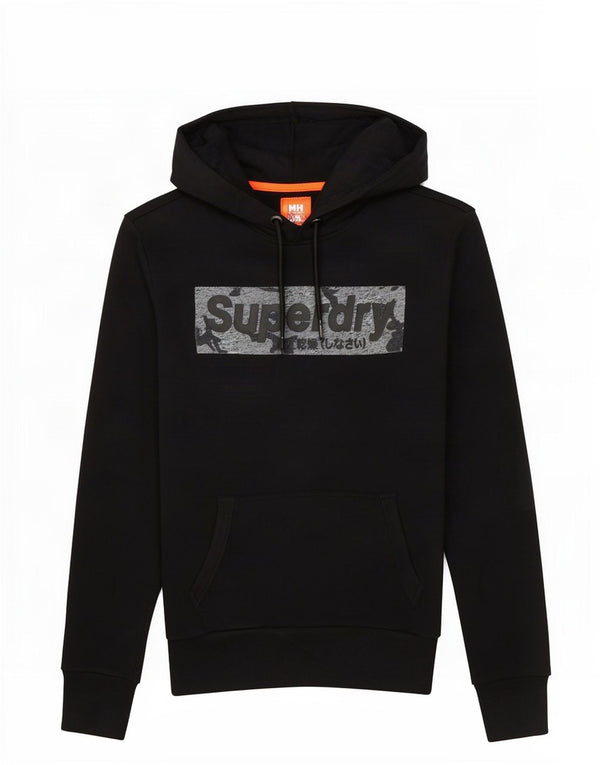 Superdry Mens Graphic Hoodie Jumper Small Black Cotton