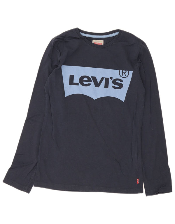 Levi's Garçon Regular Graphic Top Manches Longues 13-14 ans Bleu Marine Coton