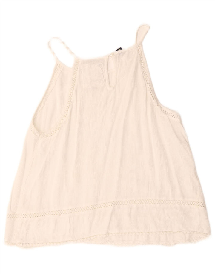 Superdry Chemisier surdimensionné sans manches pour femme UK 10 Petit Blanc