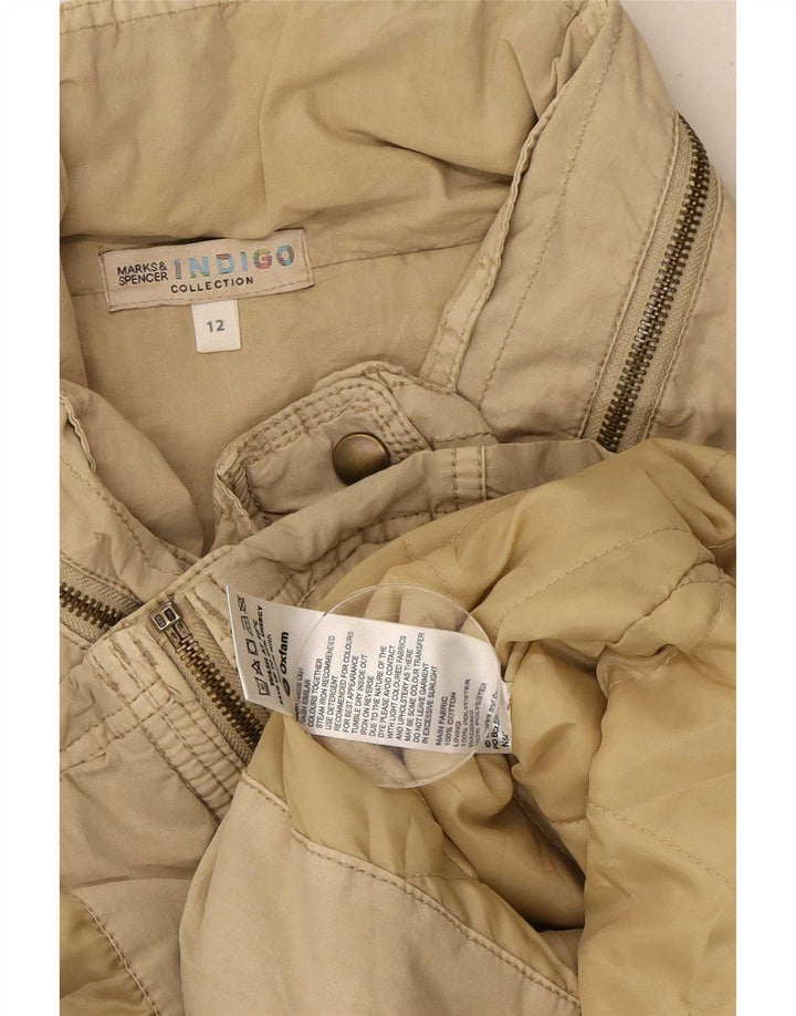 Marks & Spencer Veste utilitaire à capuche pour femme UK 12 Coton beige moyen