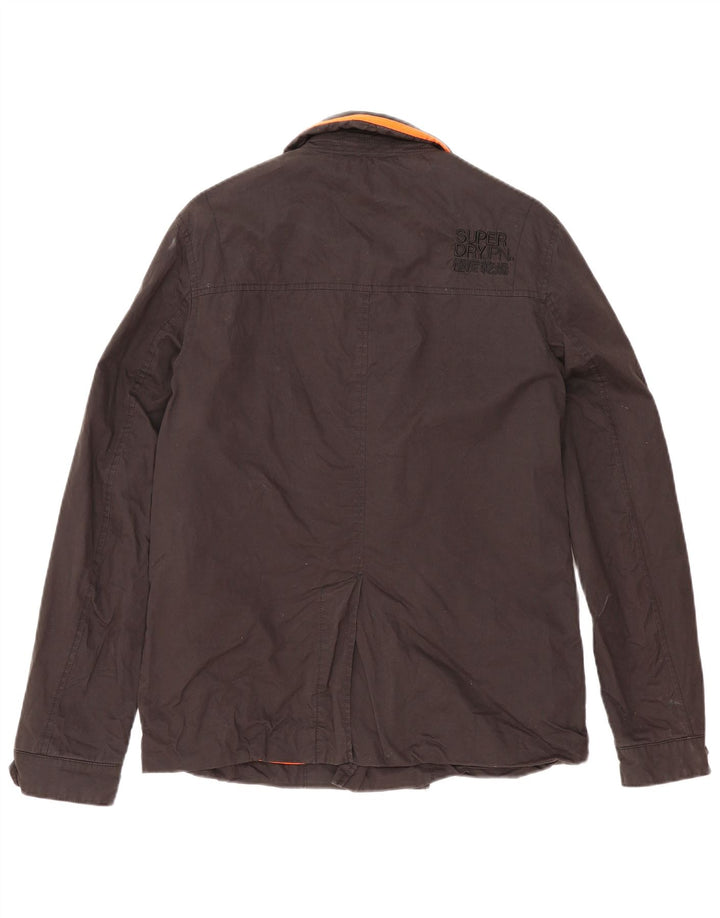 Superdry Caban Femme UK 16 Grand Coton Noir
