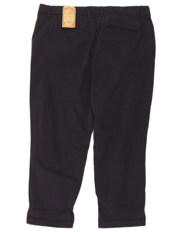 Fat Face Pantalon Capri Droit Femme UK 14 Large W34 L22 Bleu Marine