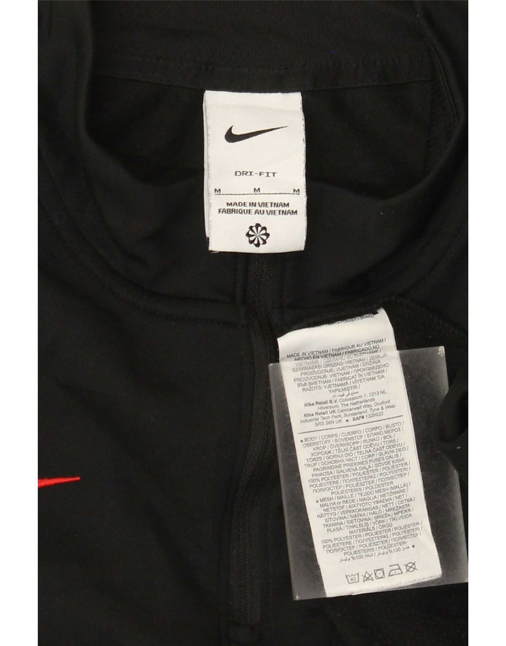 Haut de survêtement Nike Dri Fit Zip Neck pour homme, color block, noir moyen