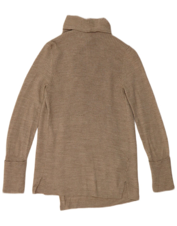 EDDIE BAUER Pull Cardigan Ouvert pour Femme UK 6 XS Acrylique Beige