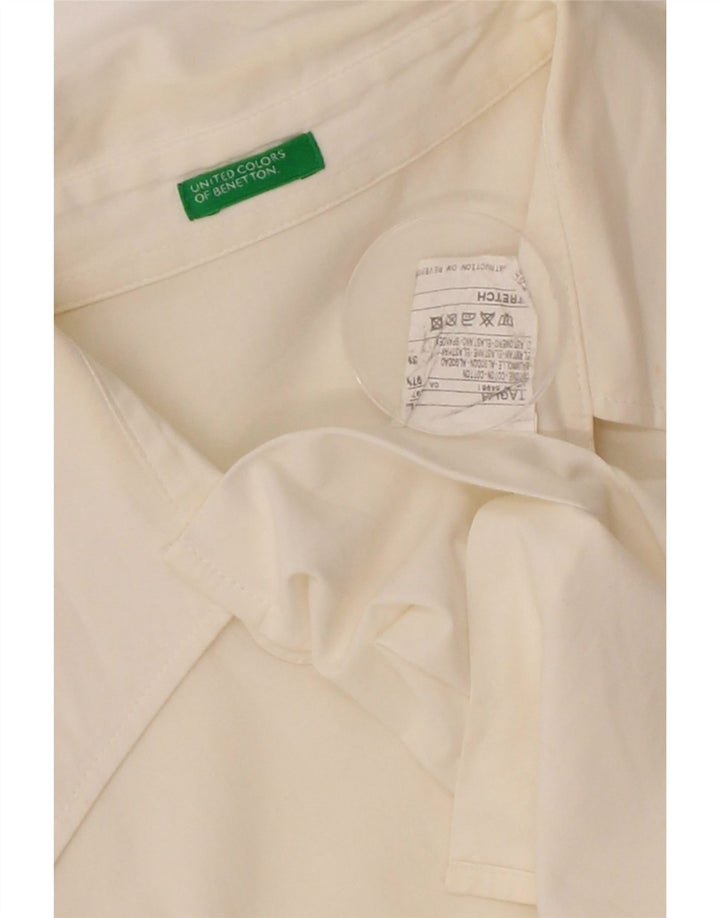 BENETTON Womens Shirt UK 16 Large Off White Cotton Vintage Benetton and Second-Hand Benetton from Messina Hembry 