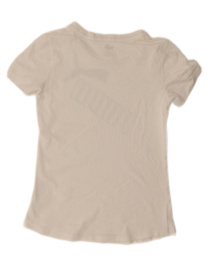 Puma T-shirt graphique pour femme UK 10 Small Blanc