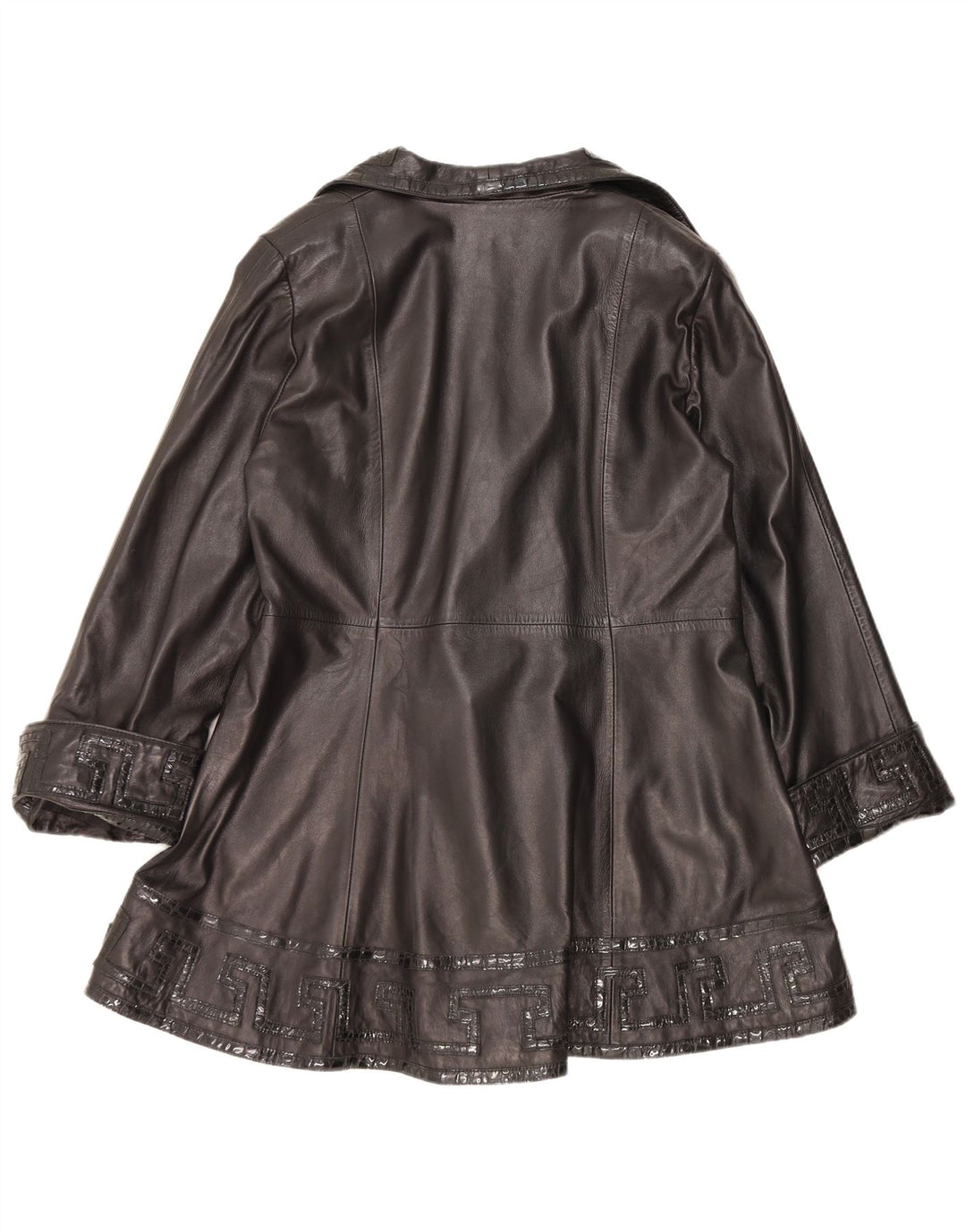 Veste en cuir femme vintage UK 14 Cuir noir moyen