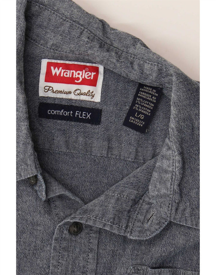 Wrangler Chemise à manches courtes pour homme Grand coton bleu