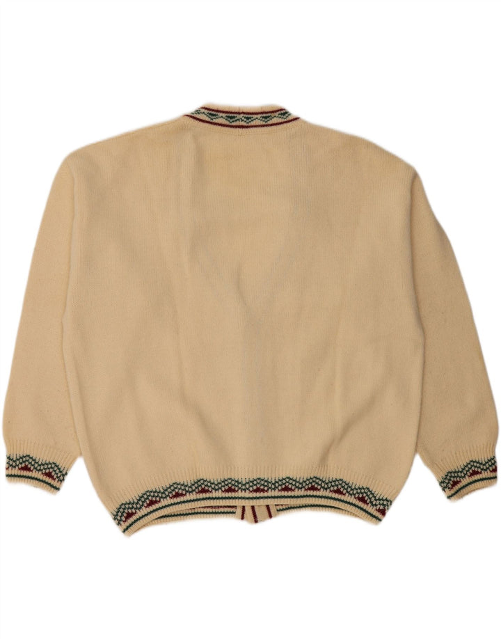 vintage Mens Cardigan Sweater IT 52 Grande laine beige