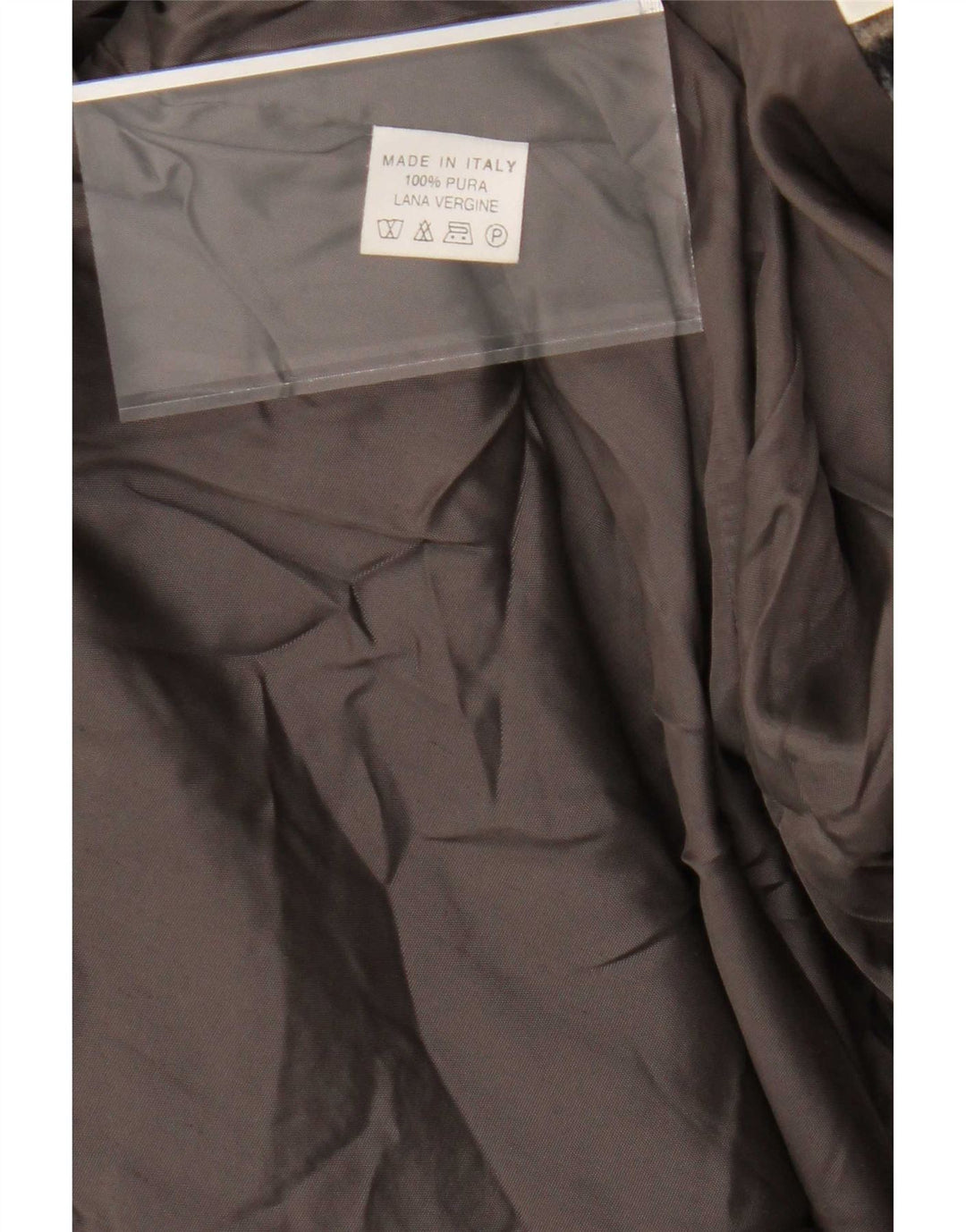 vintage Womens Overcoat UK 14 Medium Brown Plaid Virgin Wool