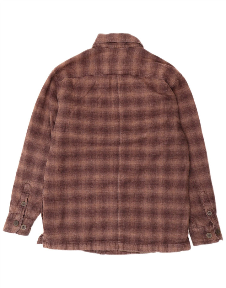 IZOD Chemise en Flanelle Bûcheron Homme Petit Carreau Marron Coton