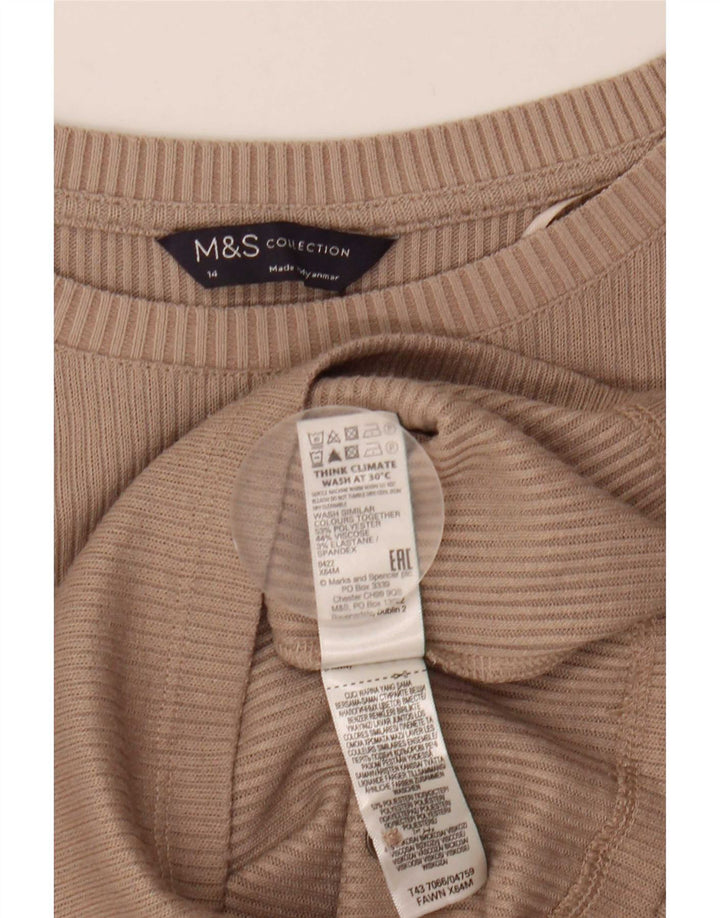 Marks & Spencer Haut à manches longues pour femme UK 44 Beige moyen Polyester