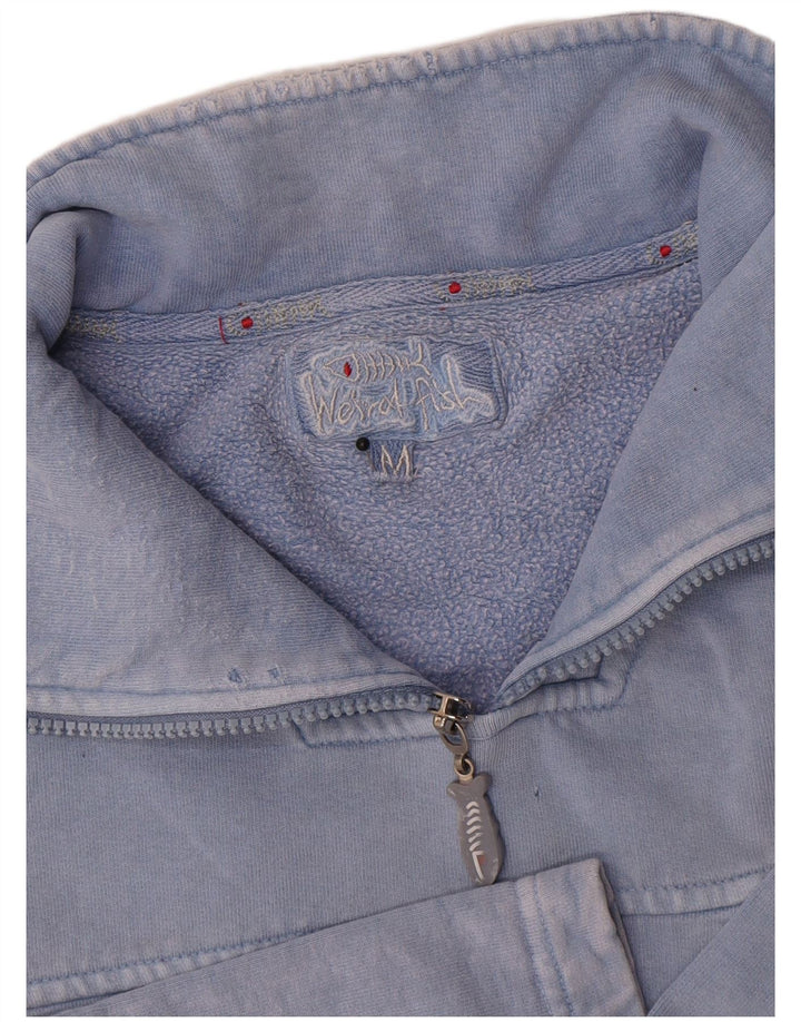 Weird Fish Sweat-Shirt Col Zippé Homme Bleu Moyen Coton